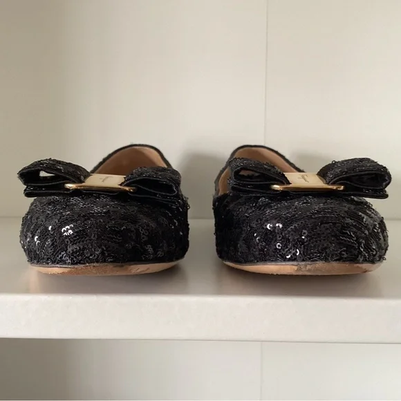 Salvatore Ferragamo ‘Varina’ Sequin Flats, Size 8 - Picture 5 of 11